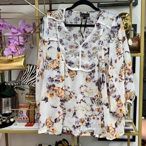 Floral Blouse Tassel Tunic Boho Top